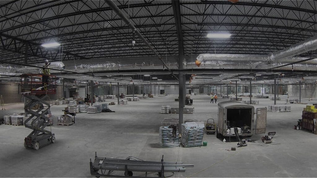 a large warehouse interior