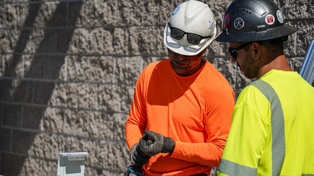 Construction workers on a job site